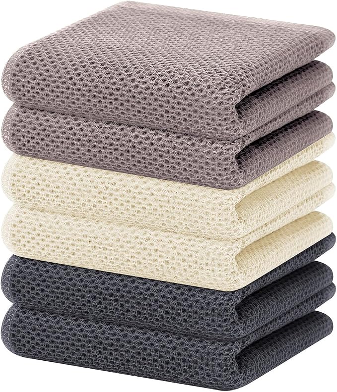 Homaxy 100% Cotton Waffle Weave Kitchen Dish Towels, Ultra Soft Absorbent Quick by Homaxy
