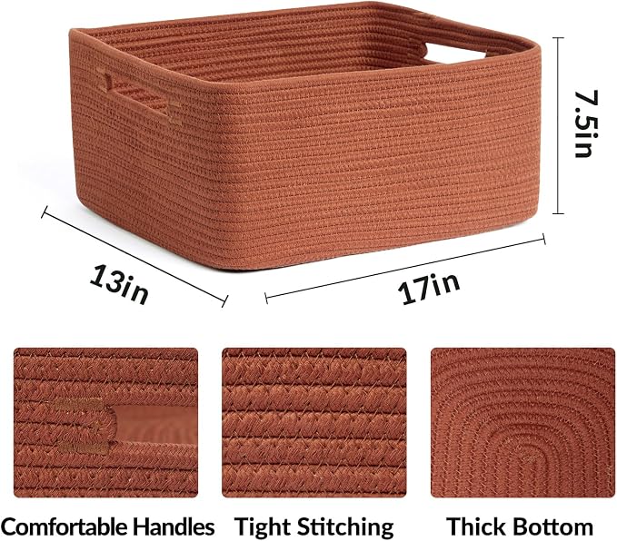 Large Storage Baskets for Organizing, Closet Shelf Baskets for Clothes Blanket - Image 2