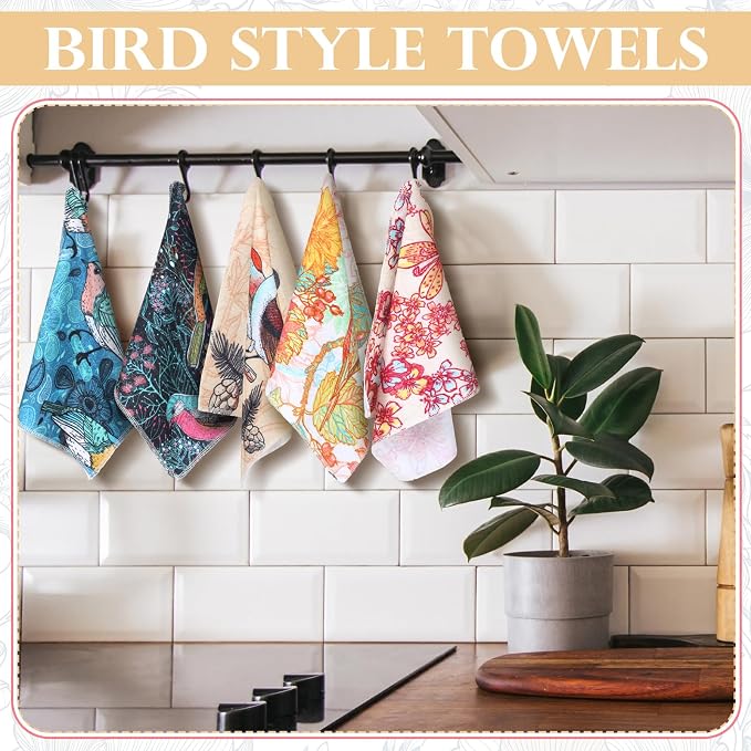 36 Pack Bird Reusable Cleaning Cloths Washable Cotton Kitchen Towels - Image 2