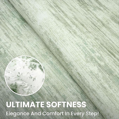 2x6 Modern Abstract Runner Rug for Hallways, Light Sage Green and Ivory Super Soft Hallway Decor Kitchen Rugs with Non-Slip, Non-Shedding Washable Rug for Entryway Bedroom Indoor