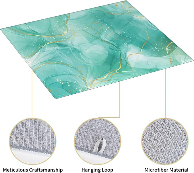 Teal Gold Marble Dish Drying Mat - Image 3