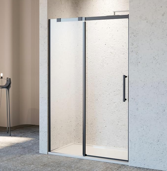46-48" W x 76" H Frameless Sliding Shower Door, Bathroom Single Sliding Shower by Unknown