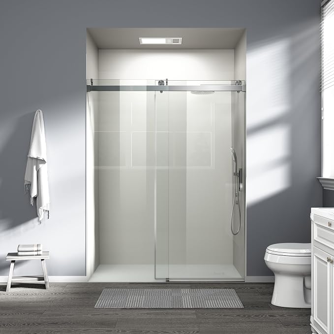 Abruzzo 76" Frameless Shower Door Single Sliding by ABRUZZO