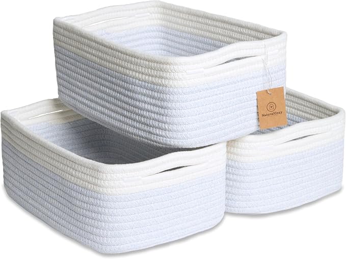 NaturalCozy 11.8"x8"x4.5” Rectangle Storage Baskets by NaturalCozy