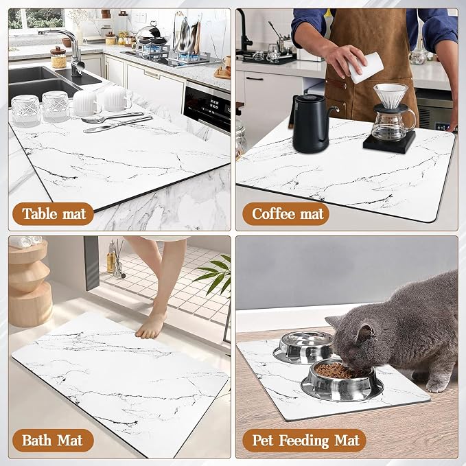 Dish Drying Mat for Kitchen Counter, Hide Stain Kitchen Drying Mat Super - Image 8