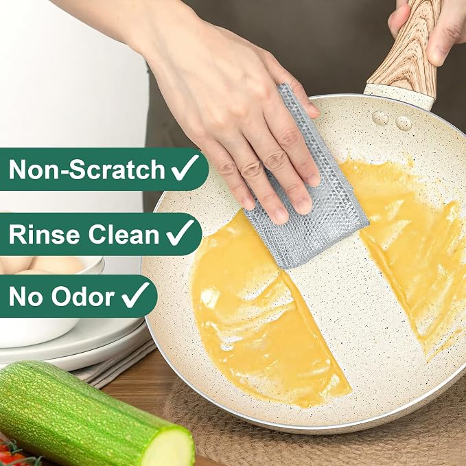 Multipurpose Non Scratch Wire Dishwashing Rags, Cleaning Cloths, 24 Pack - Image 4