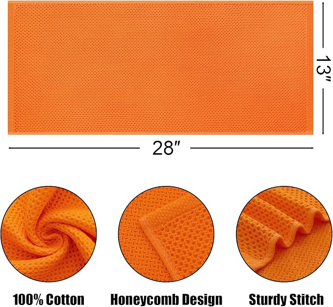 Kitinjoy 100% Cotton Waffle Weave Kitchen Hand Towels - Image 2
