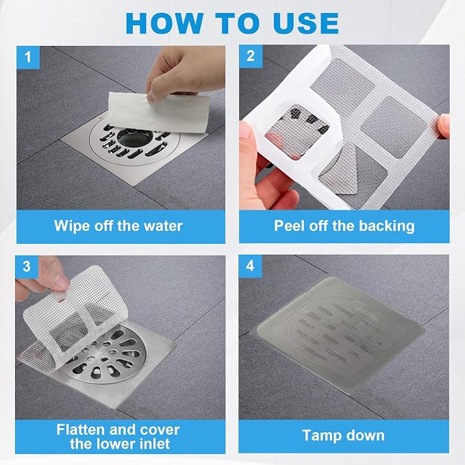 50Pcs Disposable Shower Drain Cover Hair Catcher, Disposable Floor Drain Sticker - Image 5