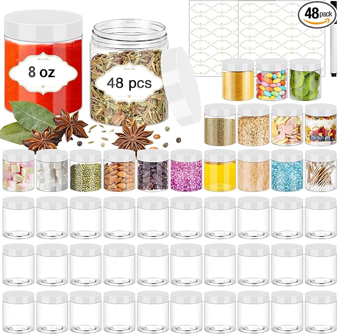 8 OZ Plastic Jars by PeacePeo