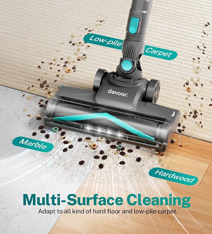 DEVOAC Cordless Vacuum Cleaner, Ultra-Lightweight Stick Vacuum, 2200mAh Battery - Image 3