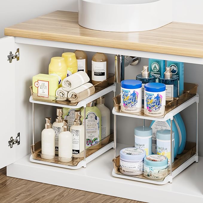 Delamu 2-Tier Multi-Purpose Bathroom Under Sink Organizers and Storage - Image 4