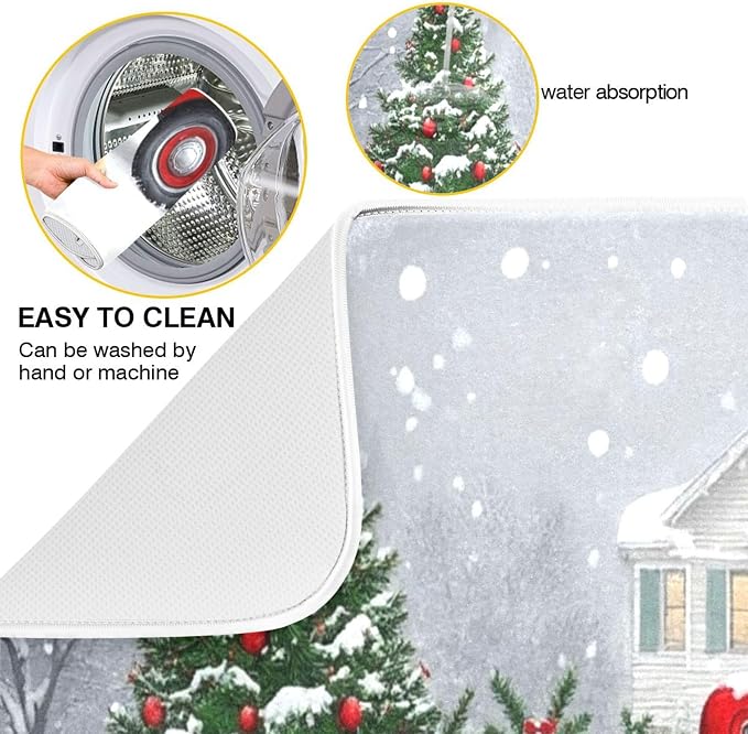 Christmas Tree Truck Dish Drying Mat - Image 2