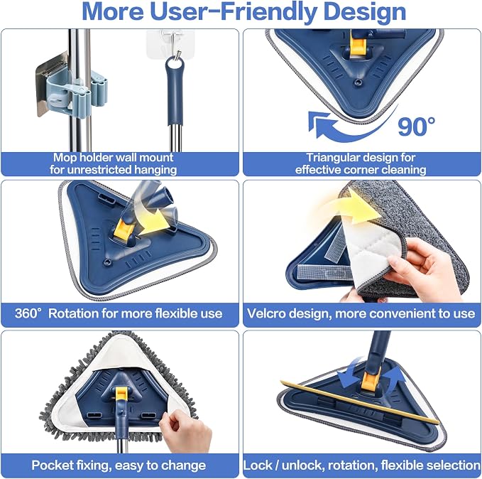80" Wall Cleaner Mop with Long Handle, Sunoyar 5-in-1 Walls Washer - Image 5