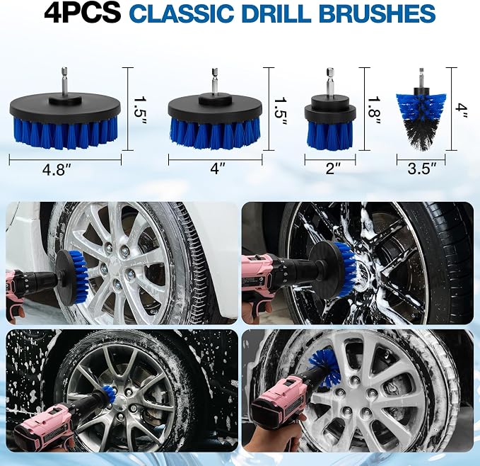 SHALL 28Pcs Car Detailing Kit, Car Detailing Brush Set, Car Wash Cleaning Kit - Image 4