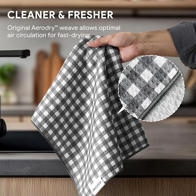 RECYCO Waffle Kitchen Towel Set of 2 - Image 4
