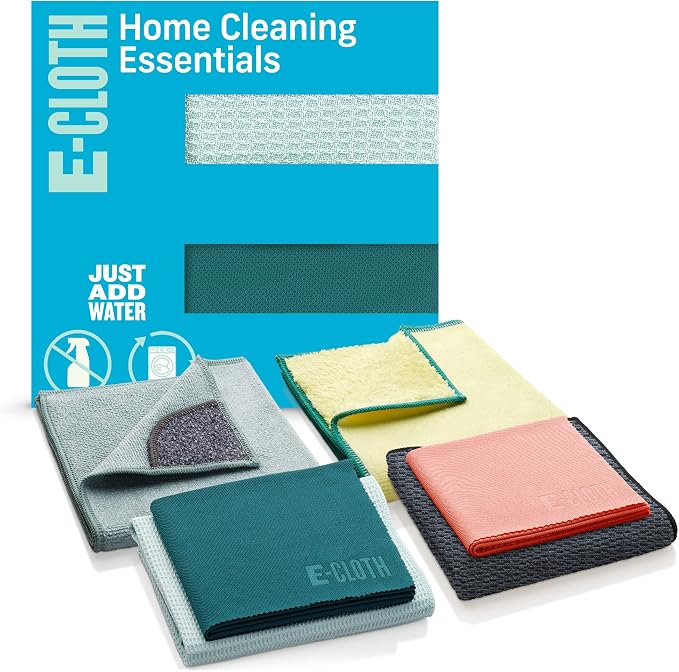 E-Cloth 6-pc Home Cleaning Essentials, Contains Multiple Microfiber Cleaning by E-Cloth