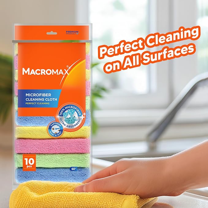 Microfiber Cleaning Cloth – Pack of 10 – Ultra Absorbent Lint‑Free Reusable - Image 4