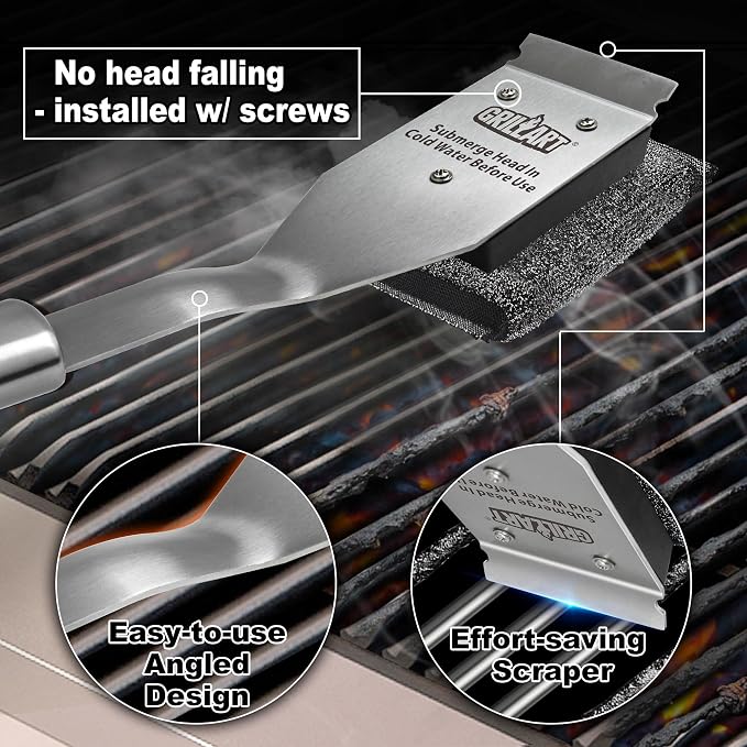GRILLART Grill Brush Brsitle Free Replacement Head - Image 5