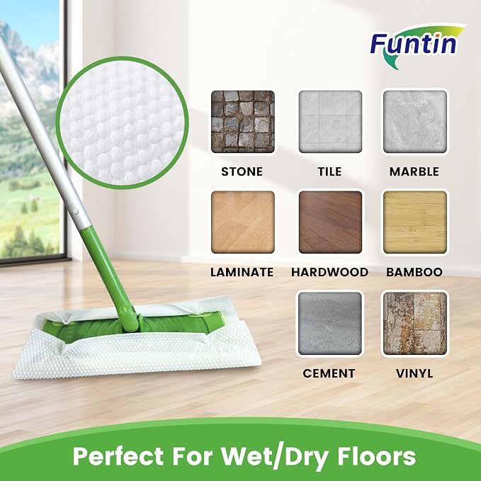 Funtin Thickened Mop Pads for Swiffer Sweeper, Unscented Disposable Mopping - Image 7