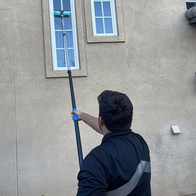 11" Window Squeegee and Microfiber Scrubber 2-in-1 Combo Cleaning Tools - Image 2