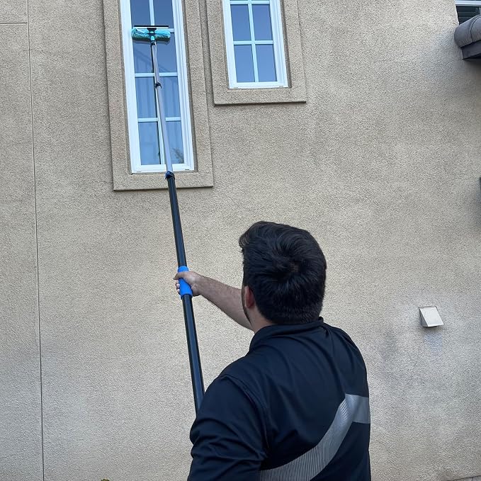 11" Window Squeegee and Microfiber Scrubber 2-in-1 Combo Cleaning Tools - Image 2