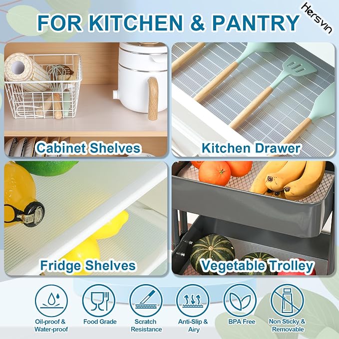Shelf Liners 20 in x 20 ft EVA Drawer Mats, Non-Adhesive Cupboard Protector - Image 4