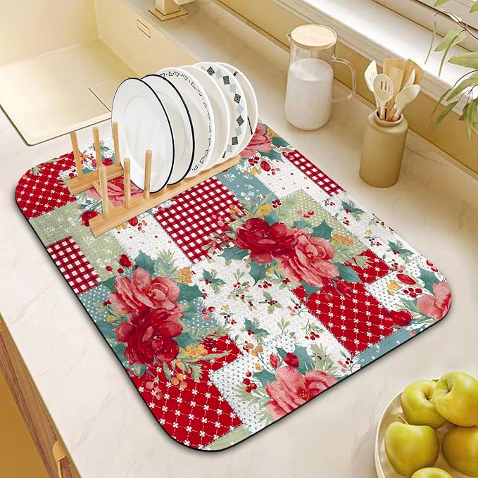 Dish Drying Mat for Kitchen Counter 18x24 Inch, Super Absorbent Dish Drainer Mat - Image 2
