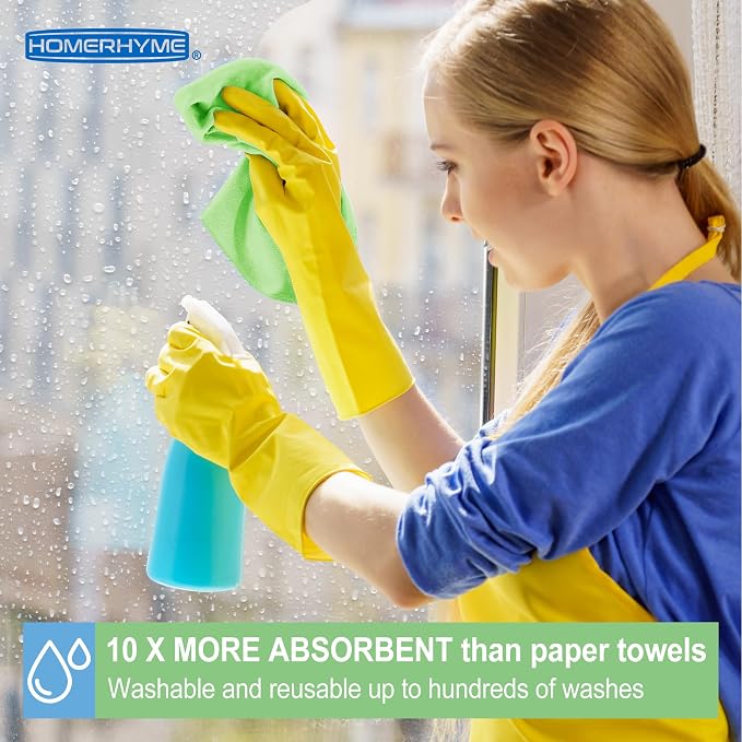 HOMERHYME Microfiber Cleaning Cloth, 52 Pack Cleaning Rags, Reusable Microfiber - Image 4
