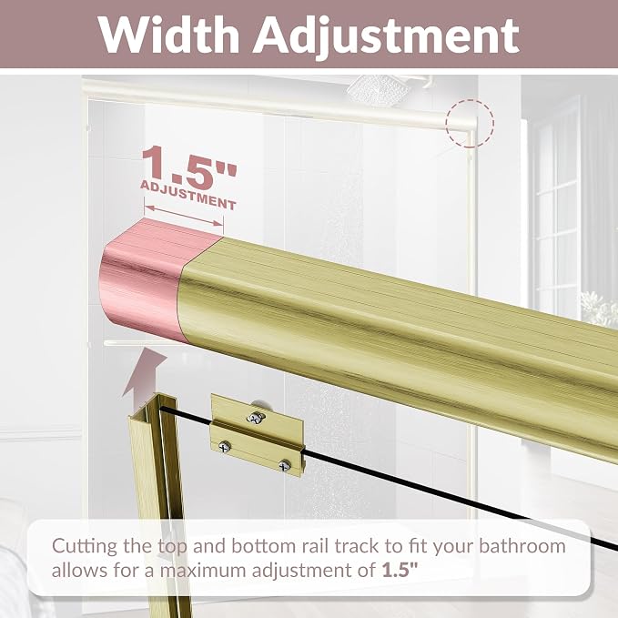 ELEGANT Semi-Frameless Sliding Shower Door 60 in. W x 72 in. H, Bathroom Shower - Image 2