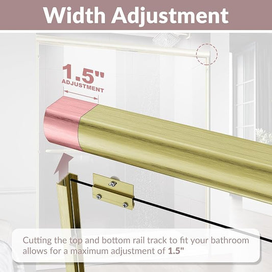 ELEGANT Semi-Frameless Sliding Shower Door 60 in. W x 72 in. H, Bathroom Shower - Image 2