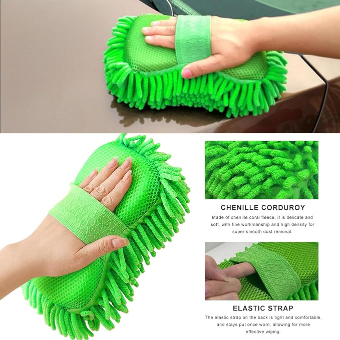 Microfiber Car Wash Sponge, Scratch-Free Vehicle Washing Mitt - Image 3