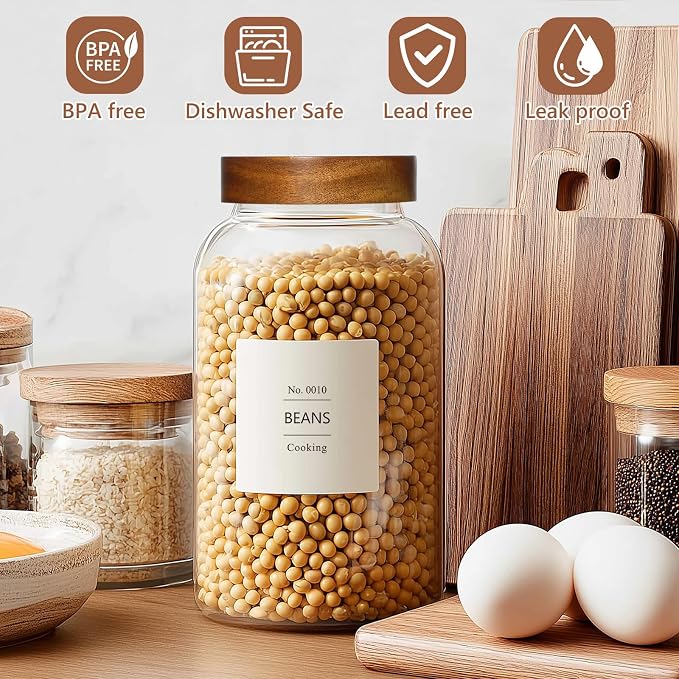 KEYWING 88oz Large Glass Jars - Image 6