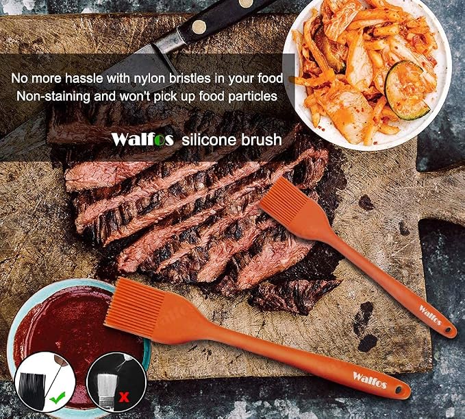 Walfos 600℉ Heat Resistasnt Pastry Brushes, BPA Free Silicone Basting Brush - Image 5