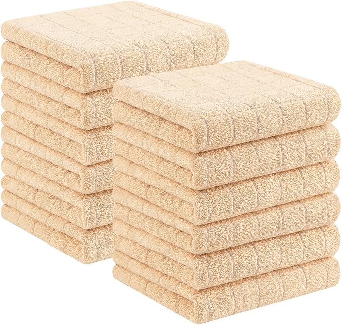Homaxy 100% Cotton Terry Kitchen Towels, Checkered Designed, Soft and Super by Homaxy