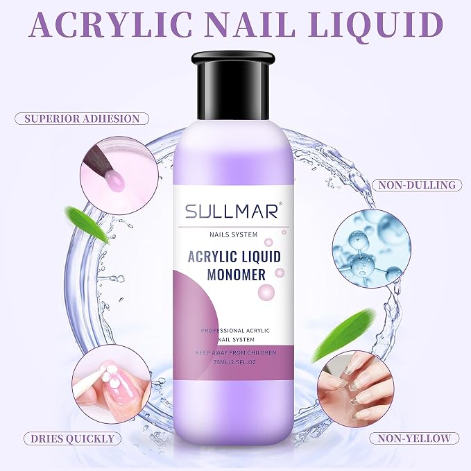75ml/2.5fl.oz Acrylic Liquid Monomer Kit Nail Liquid Monomer Acrylic Nail - Image 5