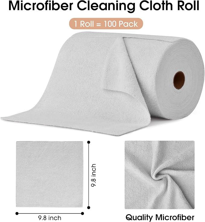 KitchLife Microfiber Cleaning Cloth Roll, 100 Pack - Image 2