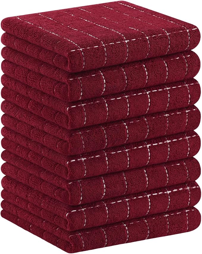 Homaxy 100% Cotton Terry Kitchen Towels, Checkered Designed, Soft and Super by Homaxy