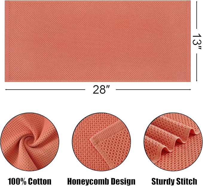 Kitinjoy 100% Cotton Waffle Weave Kitchen Hand Towels - Image 2