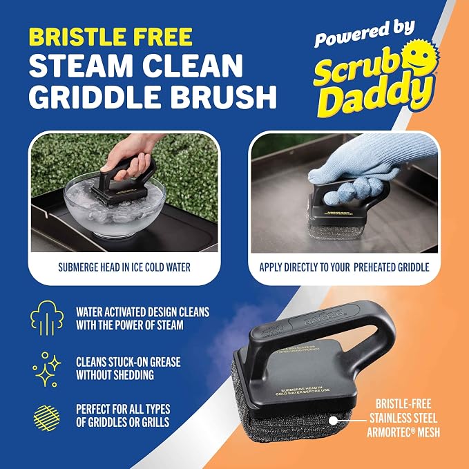 Mr. Bar-B-Q Bristle Free Large Steam Clean Griddle/Grill Brush Powered by Scrub - Image 3