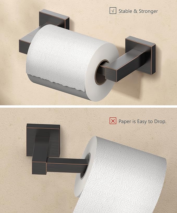 FORIOUS Toilet Paper Holder Wall Mount, Stainless Steel Rustproof Double Post - Image 4