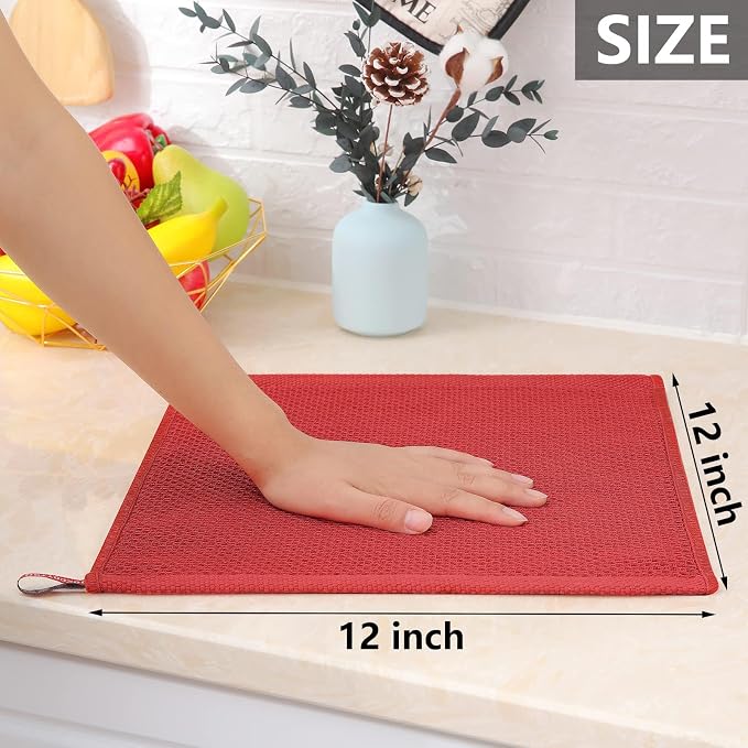 Homaxy 100% Cotton Waffle Weave Kitchen Dish Cloths, Quick Drying Dish Rags - Image 5