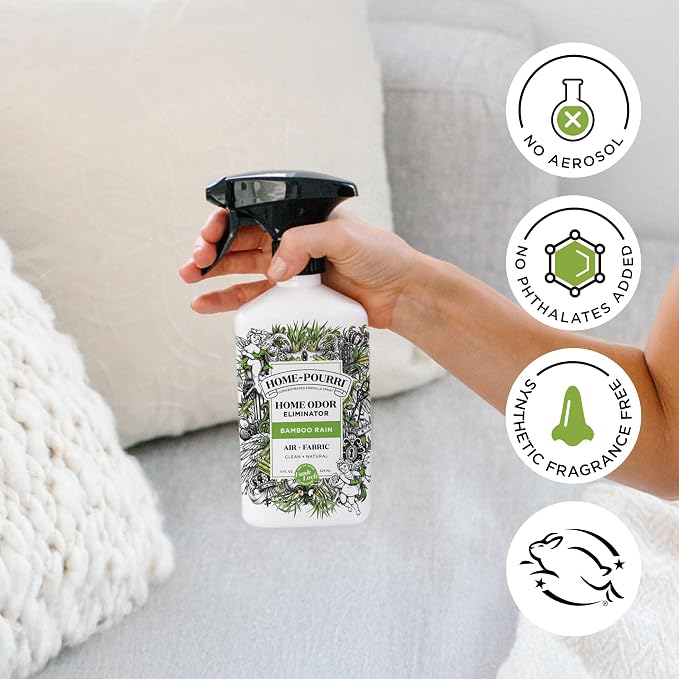 Home-Pourri Air + Fabric Multi-Purpose Odor Freshener Spray, Bamboo Rain - Image 7