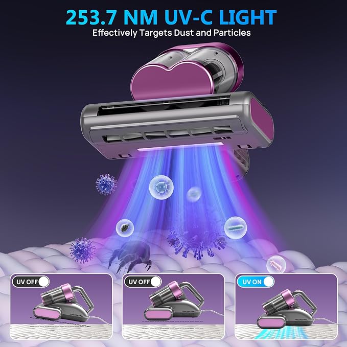 Mattress Vacuum Cleaner UVC 253.7nm Light - Image 3