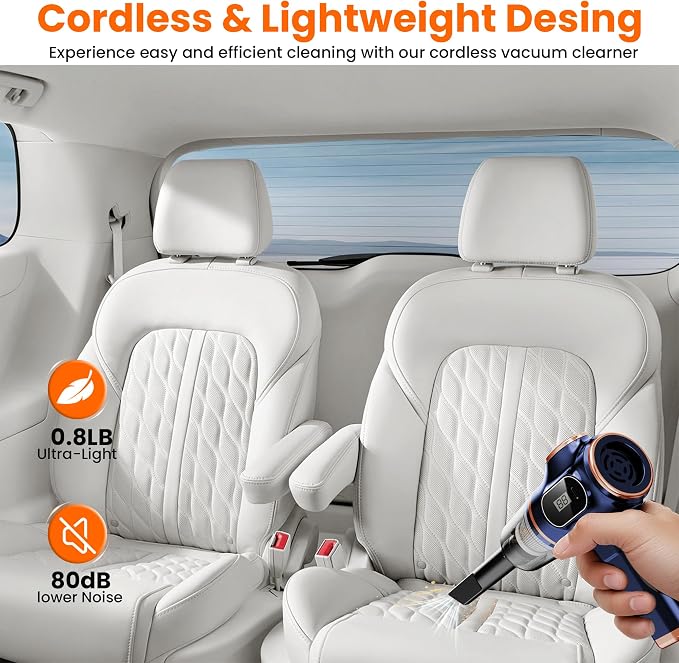 Portable Car Vacuum Cordless Mini Handheld Vacuums Cleaner Rechargeable - Image 3