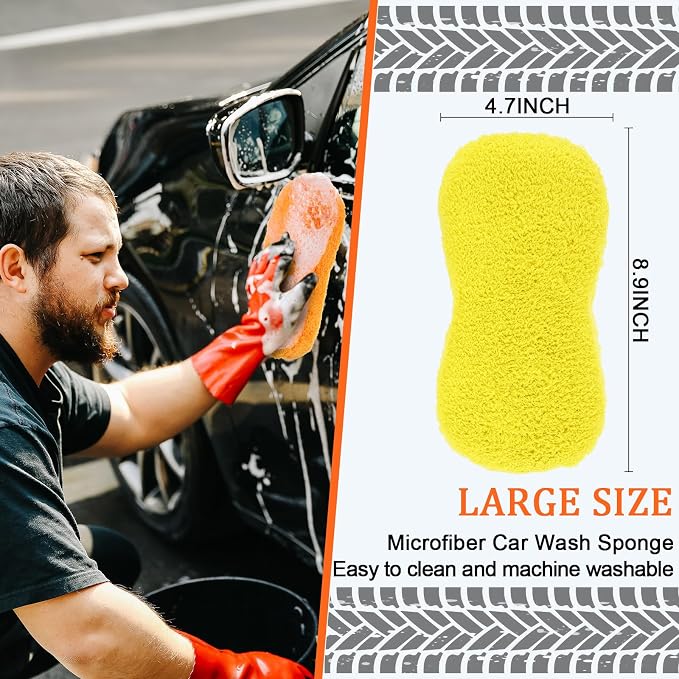 Tanlade 2 Pcs Large Microfiber Car Wash Sponge - Image 3