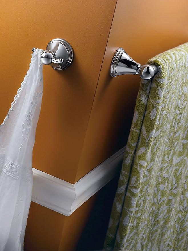 Moen Preston Collection Chrome 24-Inch Single Bathroom Towel Bar, Wall Mounted - Image 6