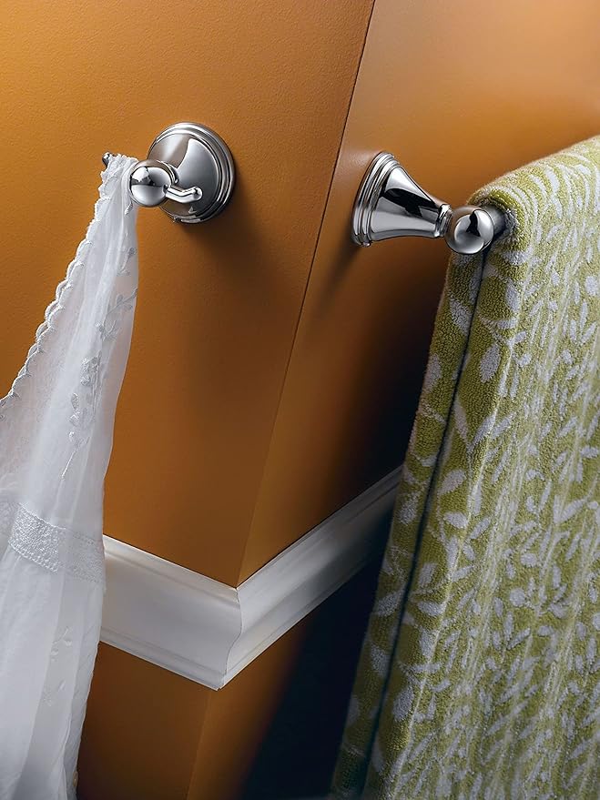 Moen Preston Collection Chrome 24-Inch Single Bathroom Towel Bar, Wall Mounted - Image 5