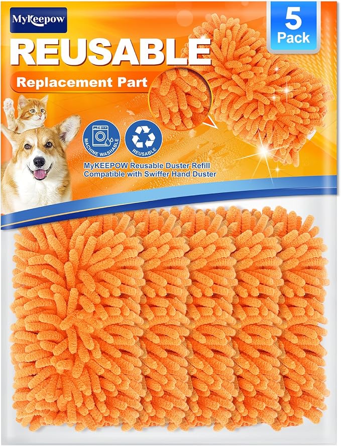 5 Pack Reusable Duster Refill for Swiffer Hand Duster, 360 Degree Duster by MyKEEPOW