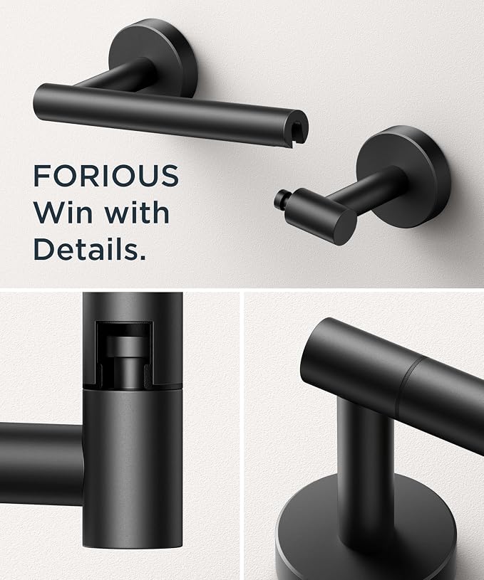 FORIOUS Toilet Paper Holder Wall Mount, Stainless Steel Rustproof Double Post - Image 5
