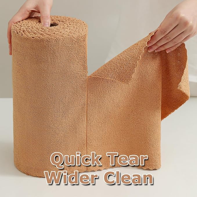 Jessy Home 80 Pack Microfiber Cleaning Cloth Roll Reusable Paper Towels 12"x12" - Image 3